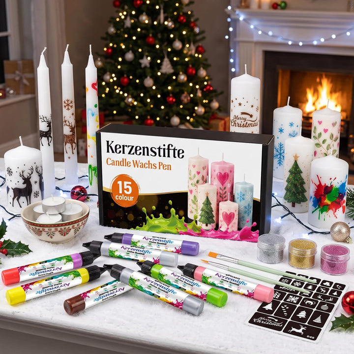 ePicsoa 30 ml Kerzenstifte, Taufkerze Selber Machen Set (15 Farben)