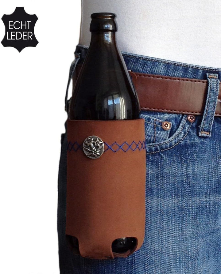 Bierholster Enzian 0,5l - Das Original aus echtem Leder - Bier Holster