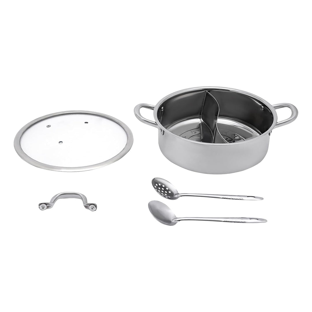Suppentopf, Edelstahl, Deckel, Doppelkammer, Shabu Hot Pot, Für Herdarten