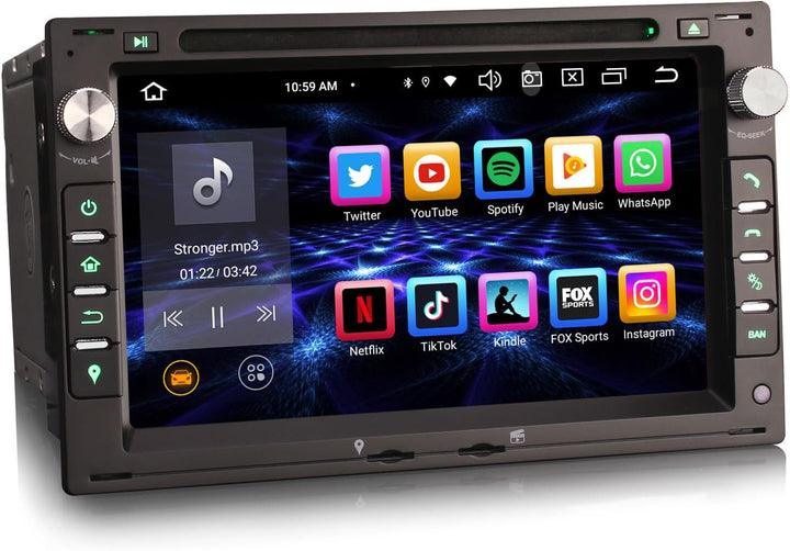 Erisin 8-Kern 4GB+64GB Android 12 Autoradio Bluetooth mit GPS Navigation Für VW T5 Passat Polo Jetta