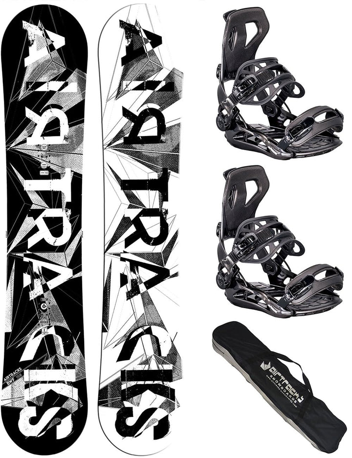Airtracks Herren Snowboard Set - BWF Camber Snowboard Extra Wide - Snowboardbindung Star oder Master