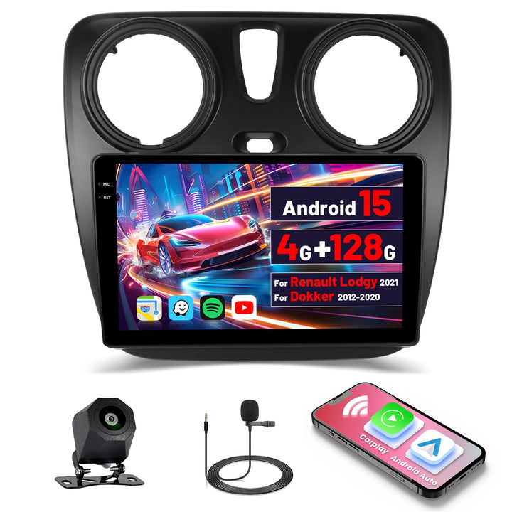 [4G+128G] Inefala Android 15 Autoradio für Renault Lodgy 2021/Dokker 2012-2020 mit Wireless Carplay