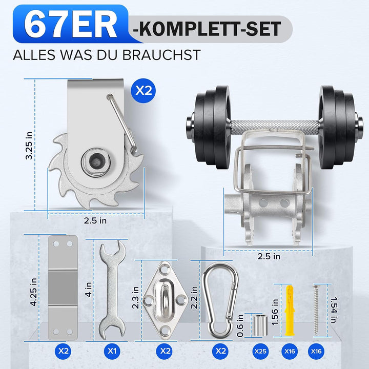 Angooni Sonnensegel-Hardware-Kit inklusive Winden &amp; Drahtseil, Anti-Rost-Edelstahll-Hardware-Kit für