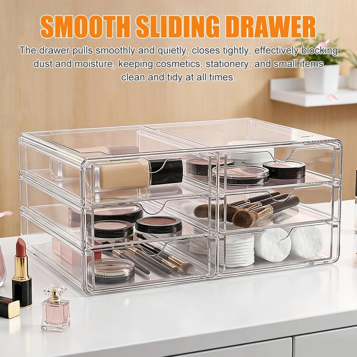 Kosmetik Organizer Acryl mit 6 Schubladen für Schminktisch