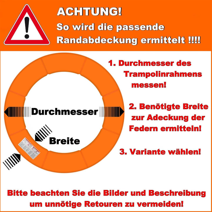 Baunsal® Trampolin Randabdeckung Ø 183 244 250 275 300 305 335 366 370 396 400 427 430 457 460 487 4