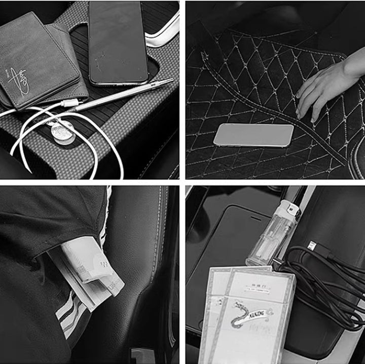 2er Auto Rücksitz Organizer mit Klapptisch aus Kunstleder