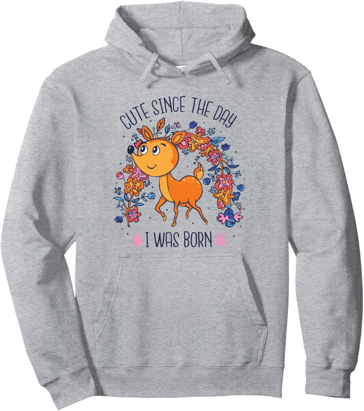 Reh Tier Cartoon Natur Hirsch Blumen Tiere Pullover Hoodie