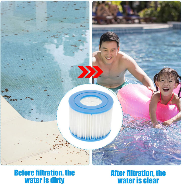 Cabilock Poolfilterkartusche Typ Vi 6 Stück aus Pet Vlies Blau