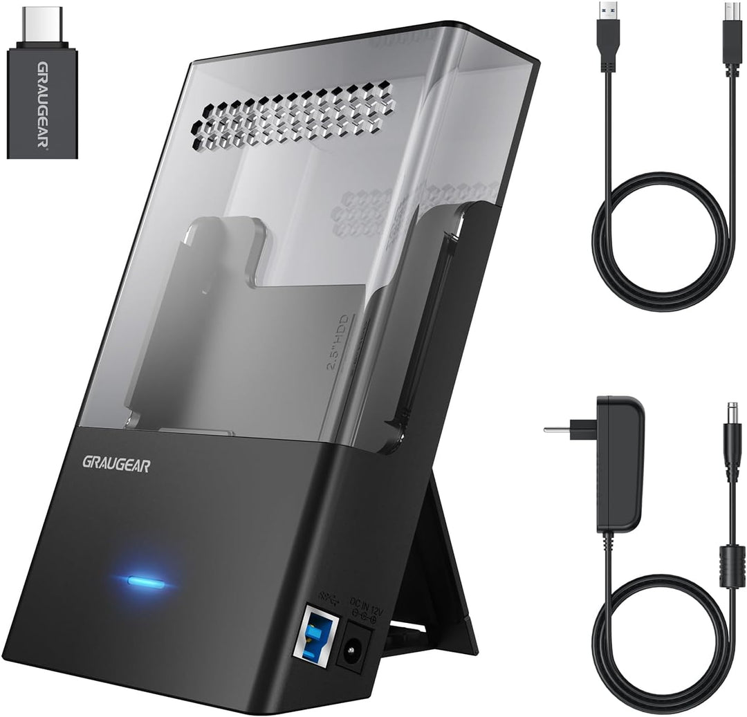 GRAUGEAR | Festplatten-Docking-Station für 3,5 Zoll, 2,5 Zoll SATA HDD/SSD | Festplattengehäuse | US