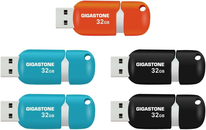 Gigastone V10 32GB 5er-Pack USB 2.0 Flash-Laufwerk, Einziehbare Tasten für MacBook Laptop, Windows M