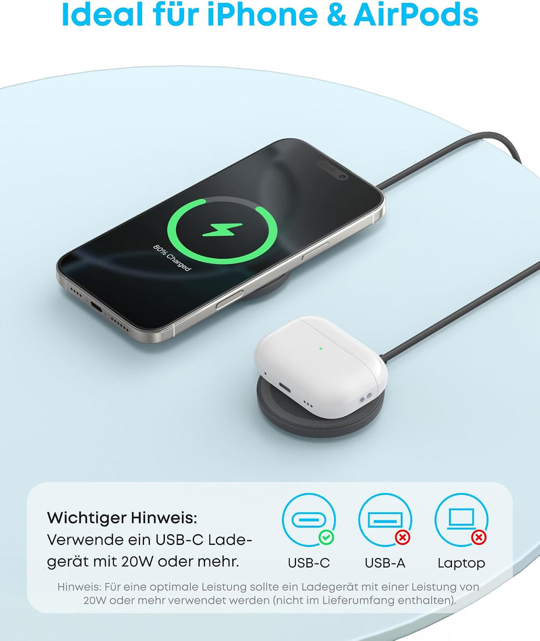 Anker Zolo 15W Magnetisches kabelloses Ladepad 2er-Pack, Qi2-zertifiziert Schwarz*2 2 pack, Schwarz*