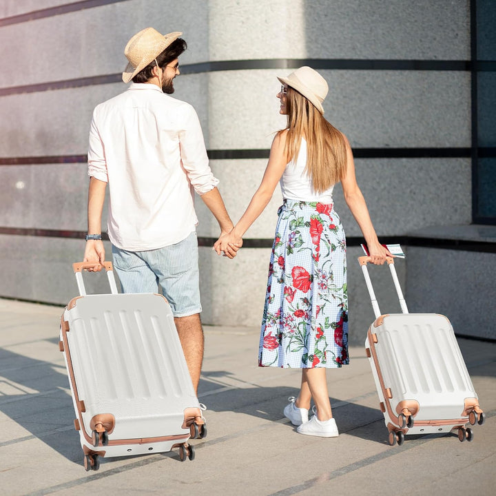 LEADZM Kofferset 4 teilig Hartschale, Koffer Set aus ABS, Reisekoffer mit Rollen Gross, Hartschalenk