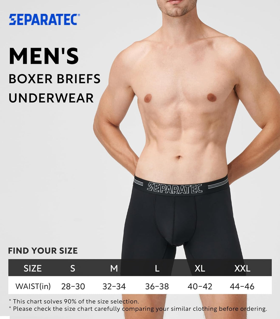 Separatec Boxershorts Herren 3er-Pack Sport Schnell trocknend Doppelbeutel Dual Pouch Unterhosen Män
