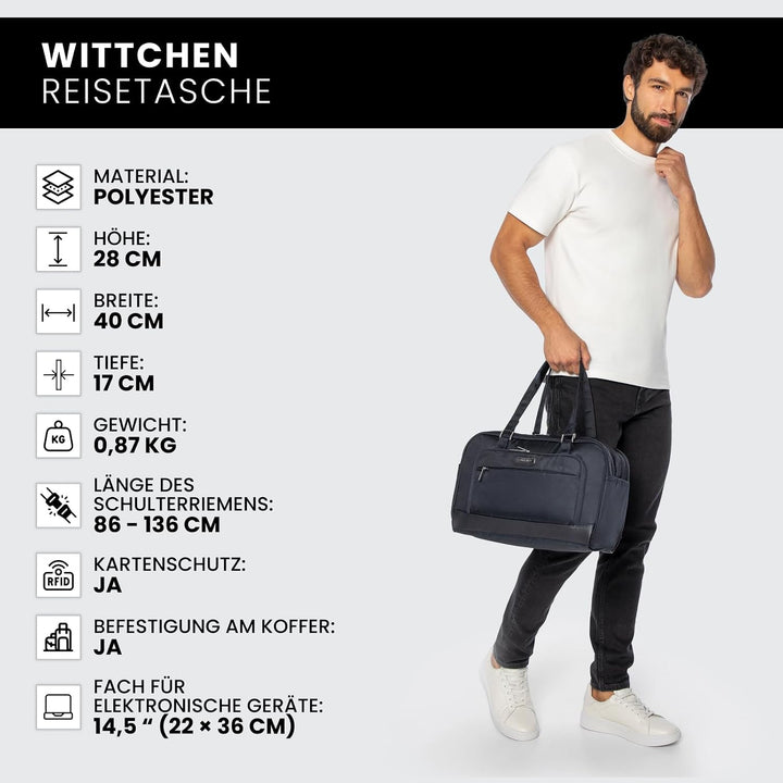 WITTCHEN Reisetasche aus Polyester | Kollektion: Easy Travel | Handgepäck mit Netbook-Fach und RFID-
