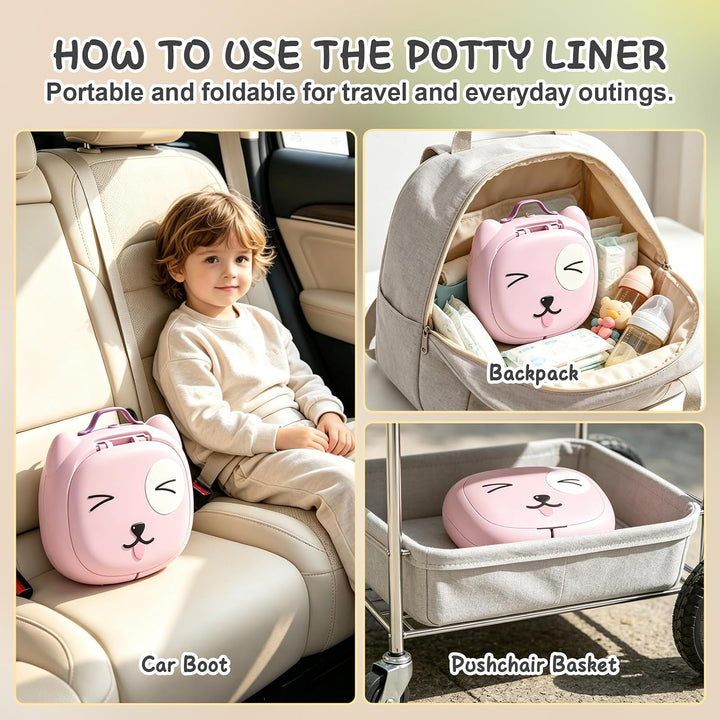 Faltbares Töpfchen für Kinder - Reisetoilette Kinder Rosa, Rosa