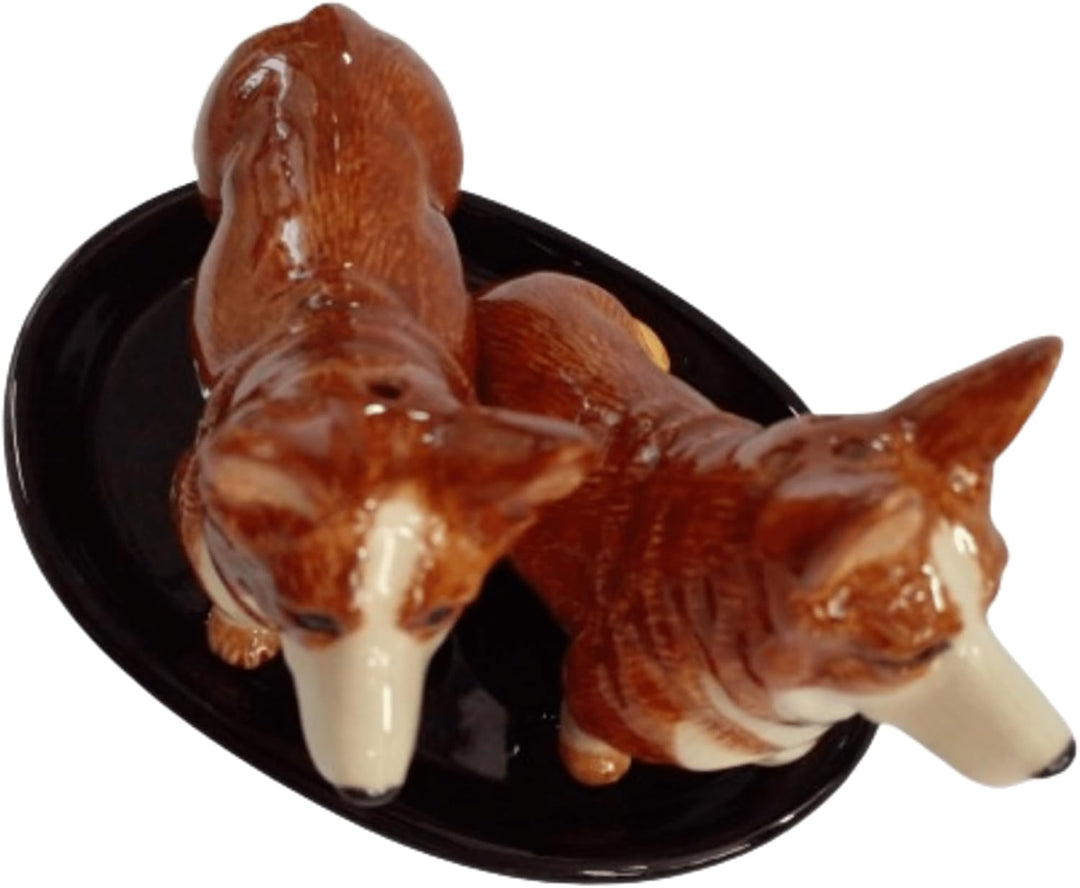 Keramik Salz und Pfefferstreuer Set mit Hundemotiv (Corgi)