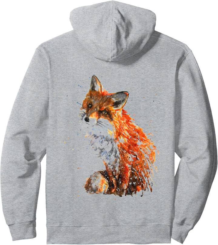 Fuchs , Handbemalter Fuchs Pullover Hoodie
