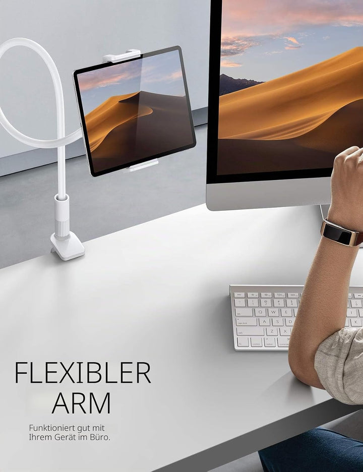 Lamicall Tablet Halter, Schwanenhals Tablet Halterung - Flexible Einstellbare Lazy Lang Arm Ständer