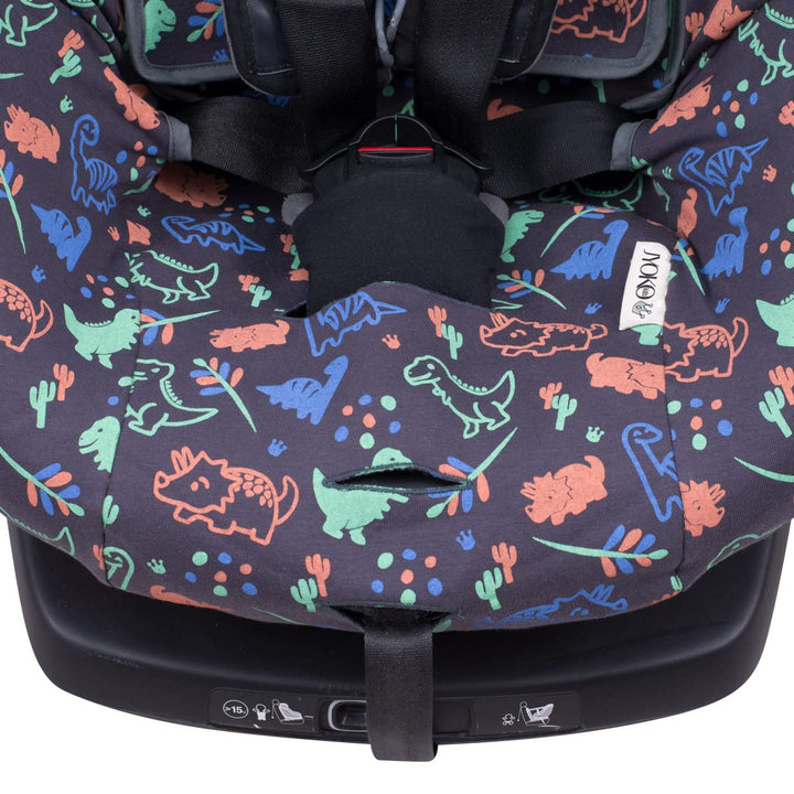 JYOKO Kids Bezug kompatibel mit BébéConfort AxissFix (Happy Dino), Happy Dino