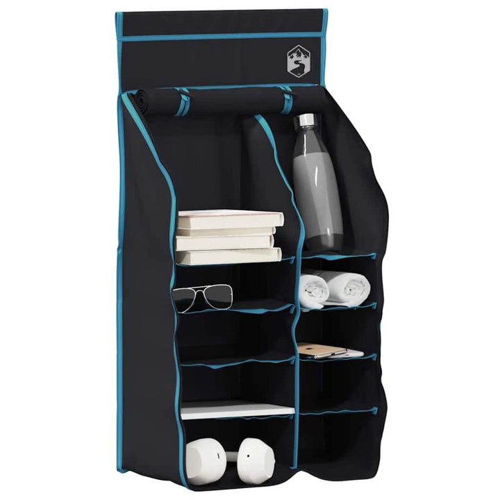 vidaXL Hängender Zeltorganizer mit 10 Taschen Schwarz Oxford