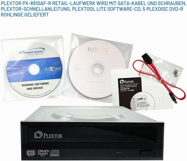 Plextor PX-891SAF-R 24X SATA DVD +/- RW Dual Layer Brenner Laufwerk Einzelhandel, Einzelhandel