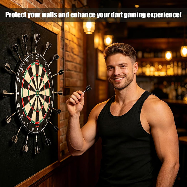 Dartscheibe Wandschutz Schwarz – Dart Surround Schutzmatte, Selbstklebende Dartscheiben Umrandung, D