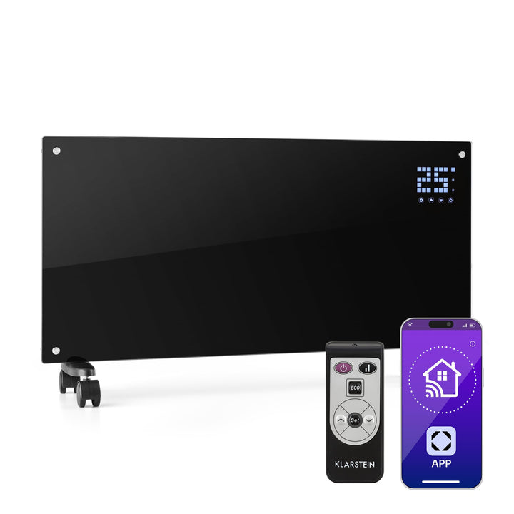 Klarstein Elektroheizung, Konvektor-Heizung mit Bodenrollen, Mobile Elektroheizung Energiesparend, L