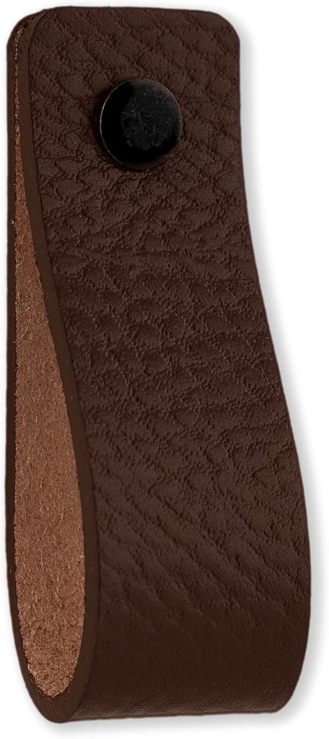 Brute Strength - Ledergriffe für Möbel - Braun - 6 Stück - 16,5 x 2,5 cm - Schrankgriff, Türgriff fü