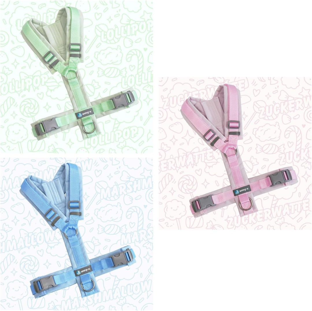 Anny-X Brustgeschirr Fun Zuckerwatte | Hundegeschirr Grösse XS-Lang (Brustumfang 43-52 cm)