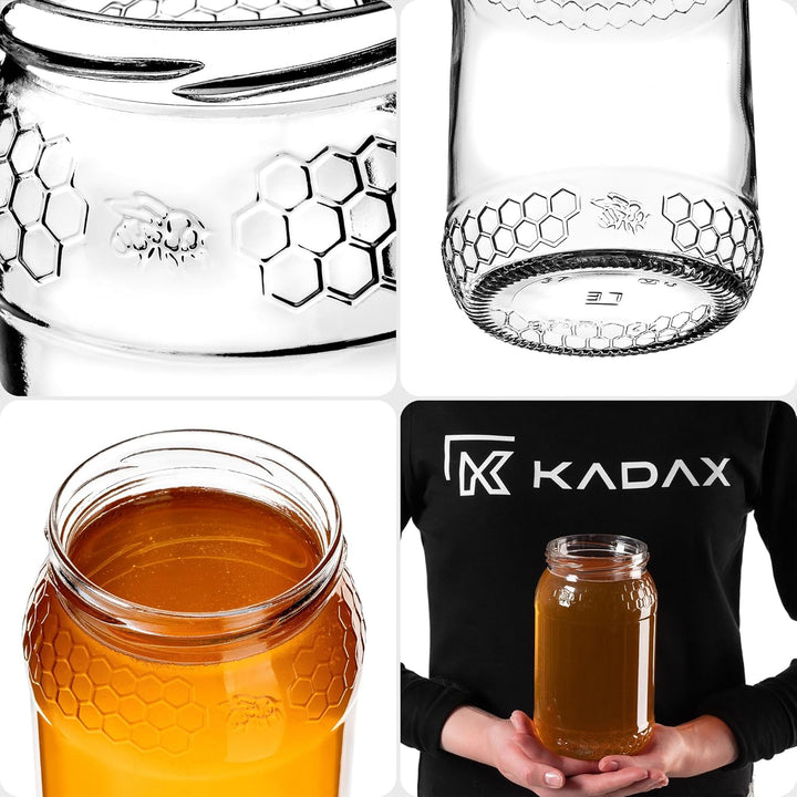 KADAX 8er Set Einmachgläser 900ml TO82 Rot, Grosse Sturzgläser mit Schraubdeckel, Einkochgläser Ferm