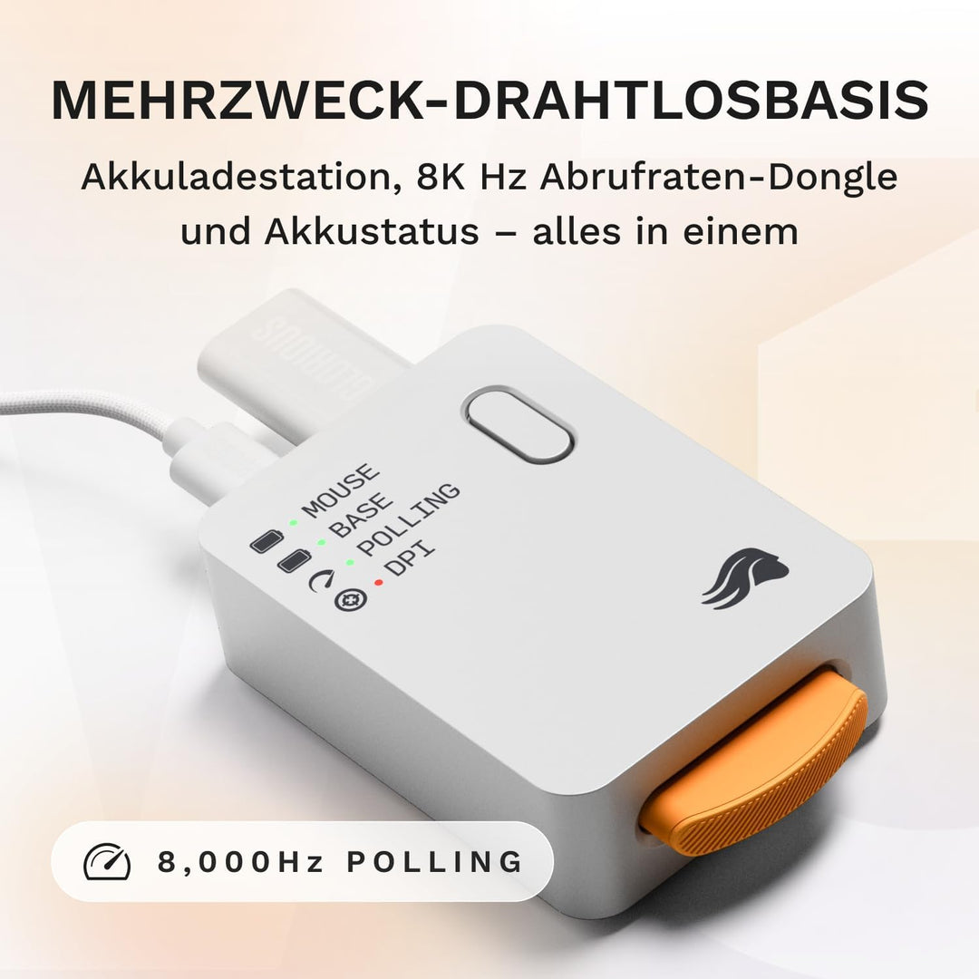 GLORIOUS Gaming Model O3 Wireless – gamingmus – Utbytbart InfinitePlay-batterisystem, 8 000-pollning