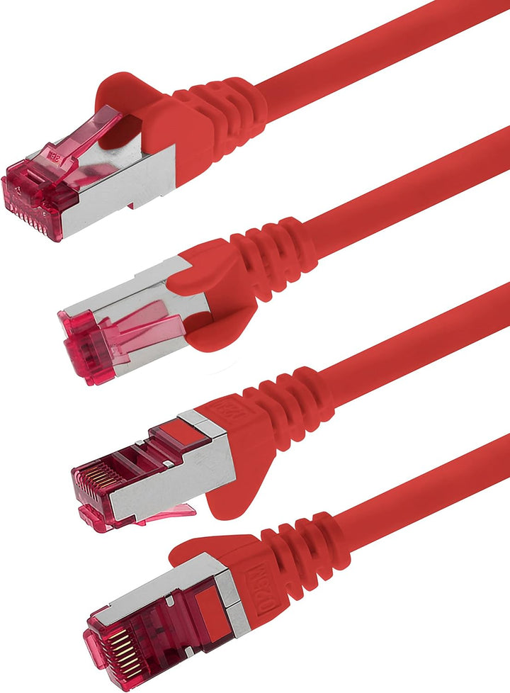 1aTTack.de 5m - rot - 5 Stück - Netzwerkkabel CAT6a (10Gb/s) S-FTP CAT 6a Lankabel - GHMT zertifizie