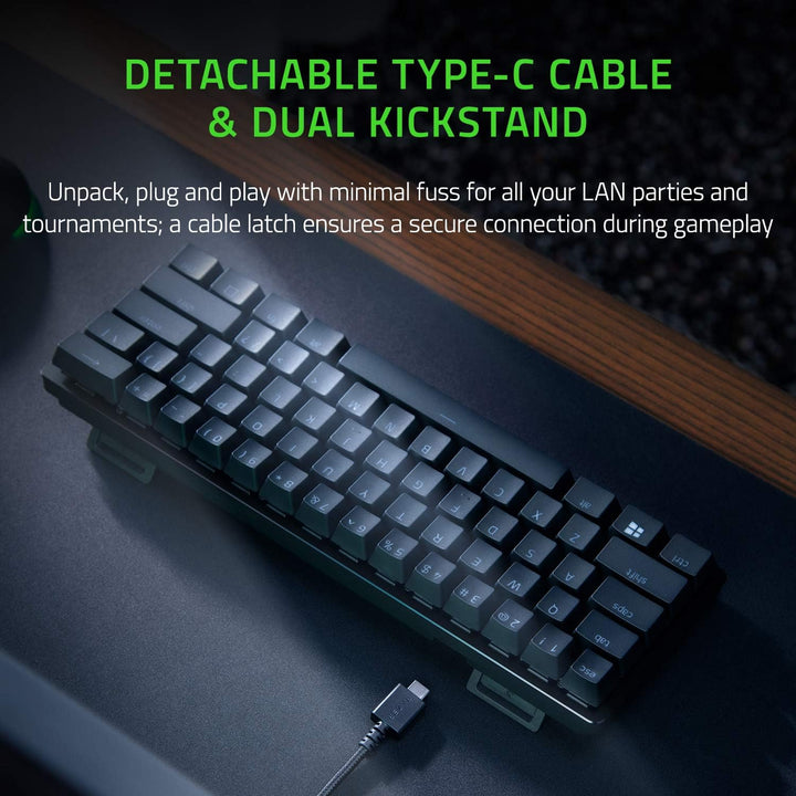 Razer Huntsman Mini (Purple Switch) - Kompakte 60% Gaming Tastatur (Klickende Optische Switches, Dou