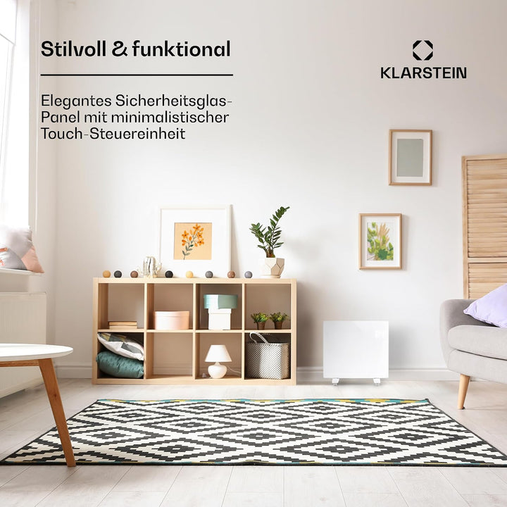 Klarstein Elektroheizung, Konvektor-Heizung mit Bodenrollen, Mobile Elektroheizung Energiesparend, S