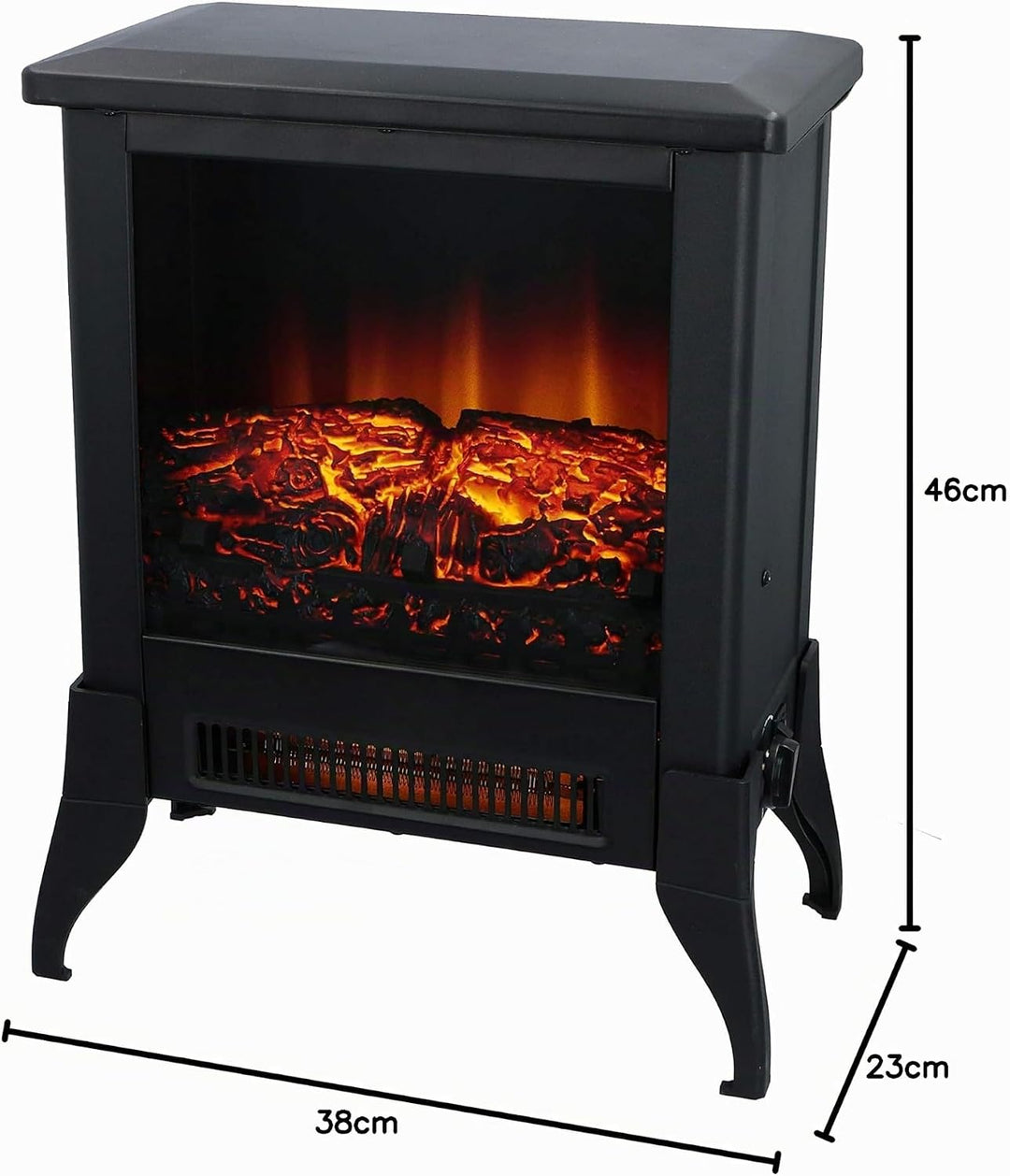 Classic Fire Elektrokamin Verona - Elektrischer Kamin 2000W - mit Heizung und Kaminfeuer - Deko Kami