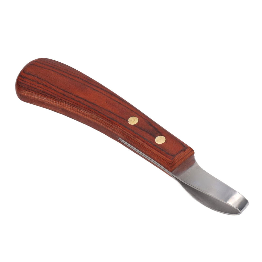 FOUF Hufmesser, Zweischneidiges Hufmesser aus Leder mit Gummi-Holzgriff, Professionelle Hufschmied-W