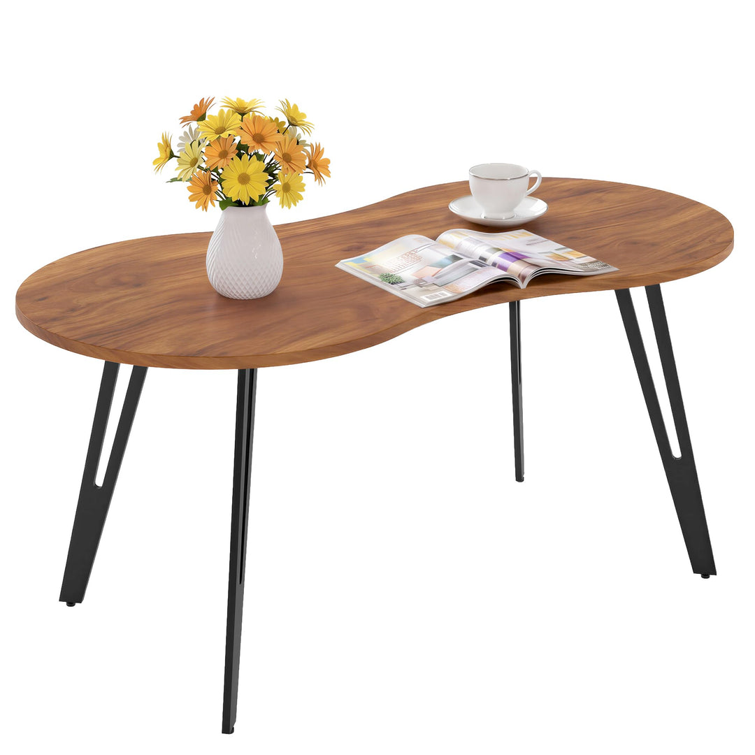 Manora Ovaler Couchtisch Holz, Klein &amp; Platzsparend, Eiche Braun-Schwarz Braun+schwarz einstöckig, B