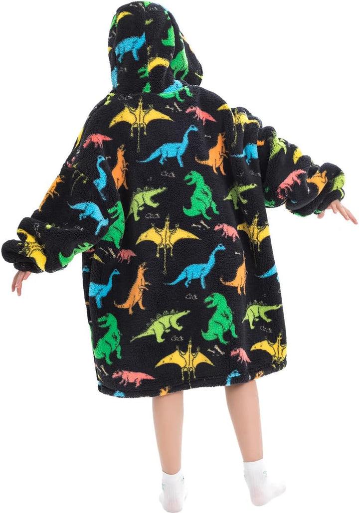 Kinder Übergrosse Kapuzenpullover,Super Weich Warmes Bequeme Tragbare Decken Sweatshirt für Mädchen