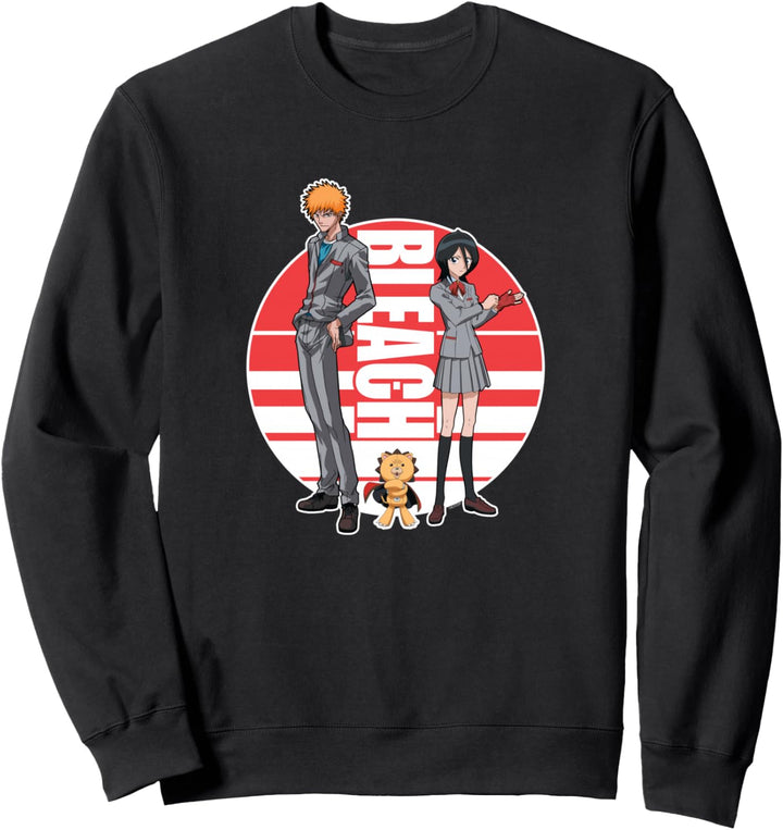 Bleach Ichigo Rukia und Kon rundes Logo Sweatshirt