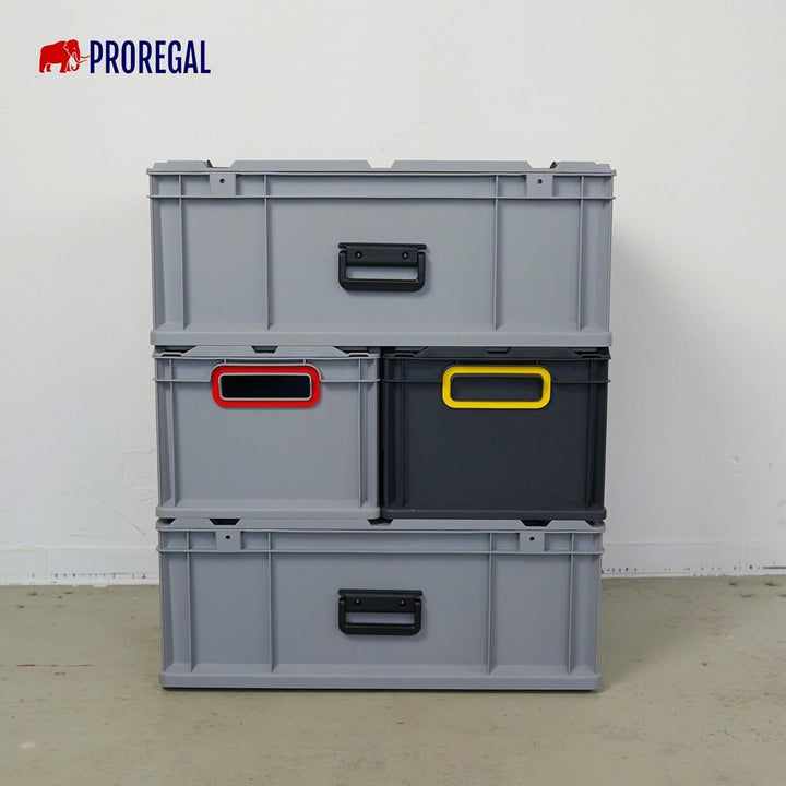 SparSet 5x Eurobox NextGen Color | HxBxT 17x30x40cm | 16 Liter | Griffe blau offen | Glatter Boden |