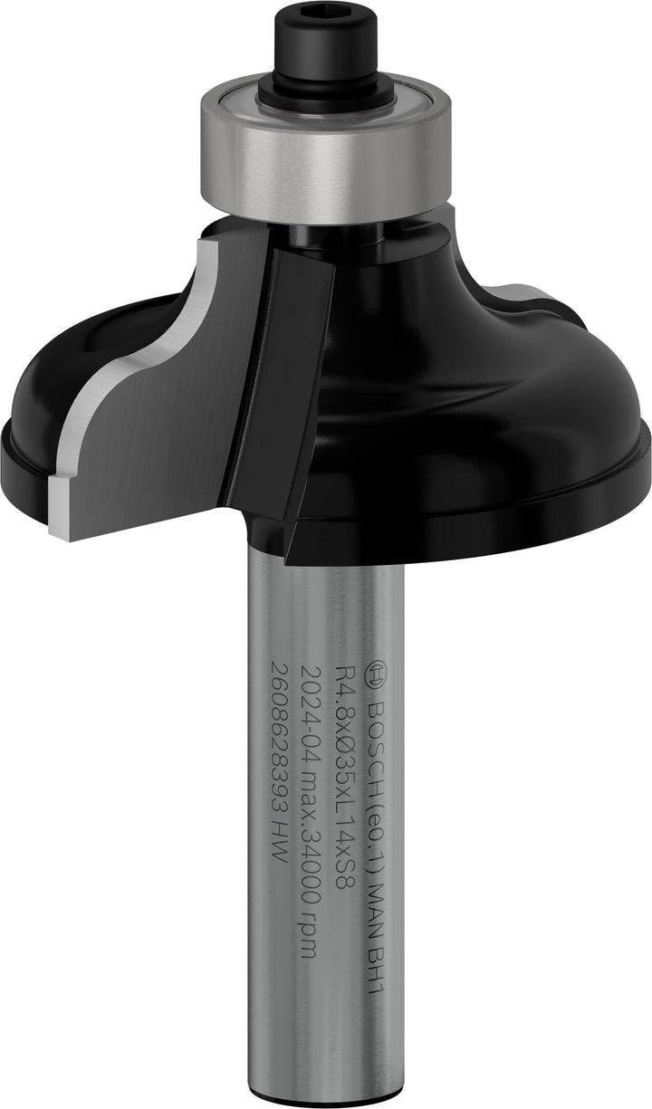 Bosch Professional 1x Kantenformfräser Standard for Wood (für Holz, Radius 4.8mm, Arbeitslänge 14mm,