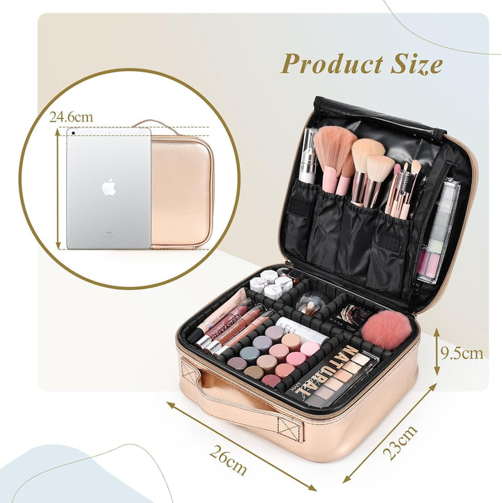 Kosmetiktasche Schminktasche Kosmetikbeutel Reise Organizer, Makeup Tasche mit Griff und verstellbar