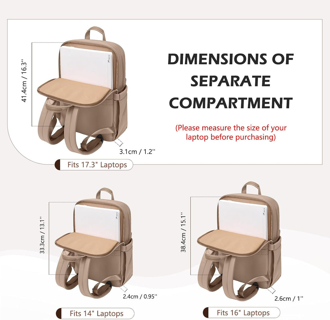Schlanker Laptop-Rucksack für Damen, leichter Business-Rucksack für Damen, Computertasche, Geldbörse
