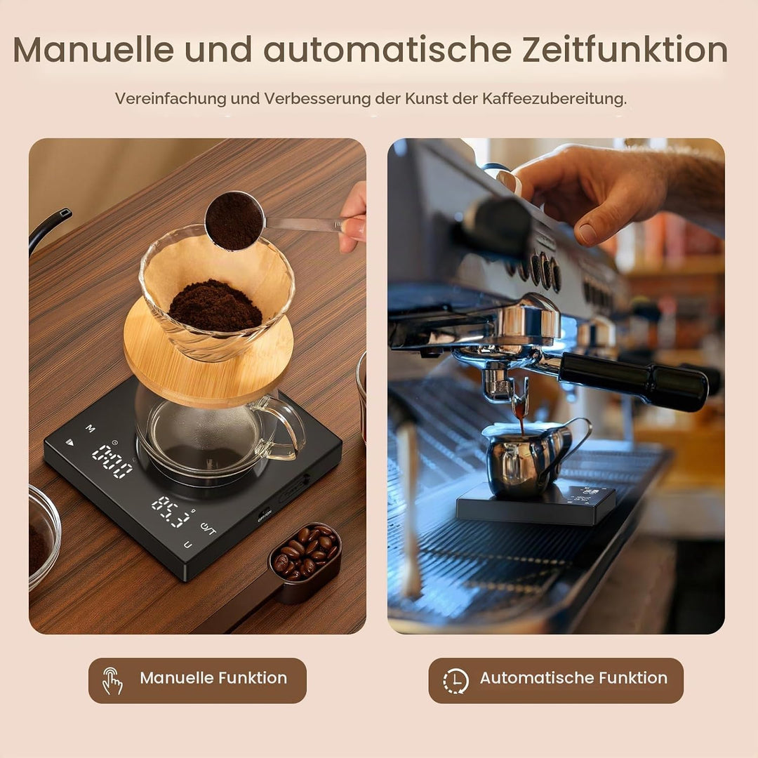 Meilen Mini Espresso Kaffeewaage mit Timer, 0.1g genau, 2kg