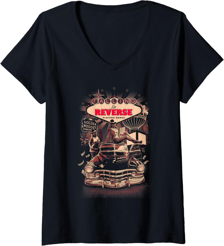 Falling in Reverse - Official Merchandise - Sin City T-Shirt mit V-Ausschnitt