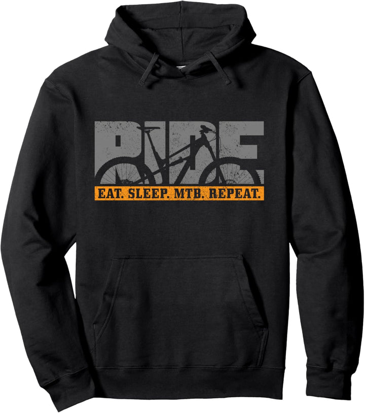 Mountainbike Eat Sleep MTB Repeat Mountainbiker Geschenk Pullover Hoodie