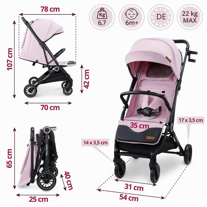 Moby-System LENA GOLD PRO Buggy mit Trolley-Funktion, Leichter Kinderwagen 6–48 Monate, EVA-Räder mi