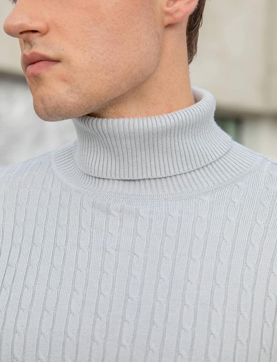 AIDEAONE Rollkragenpullover Herren Stehkragenpullover Winter Pullover Rollkragenstrickpullover Rollk