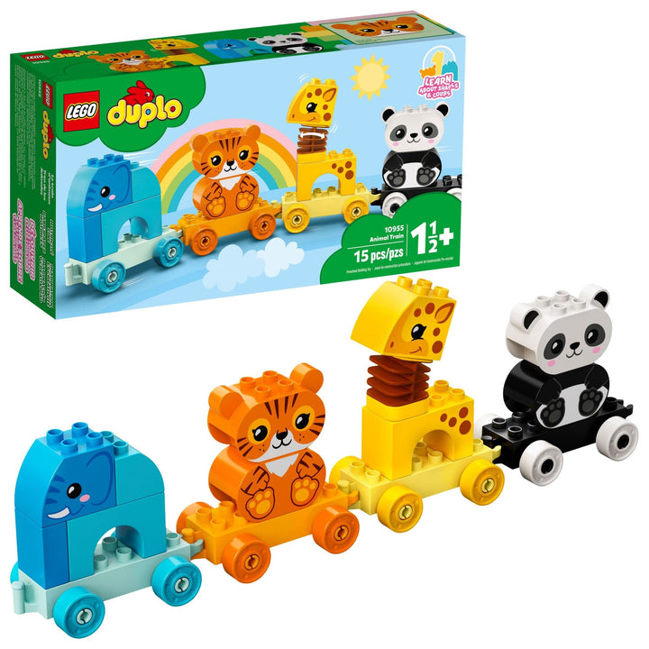 Lego DUPLO My First Animal Train 10955 Pull-Along Toddlers Animal Toy with an Elephant, Tiger, Giraf