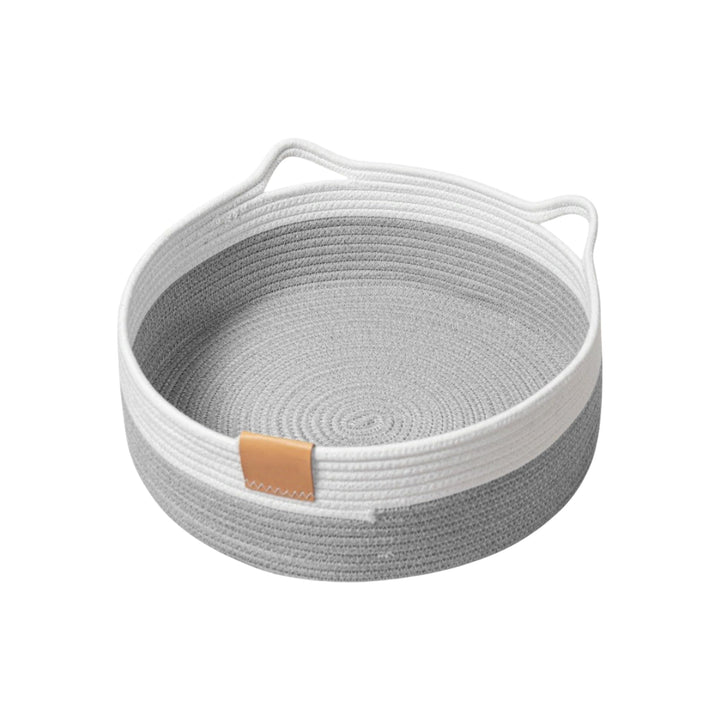Gewebtes Katzenbett, 50 cm Durchmesser Faltbarer Korb-Nistplatz, Atmungsaktives Haustier-Liegebett,